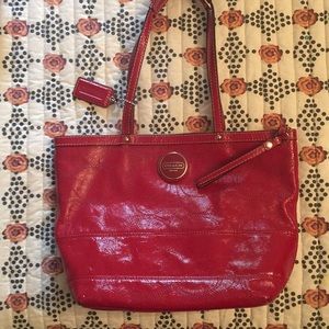 Coach red patent leather purse
